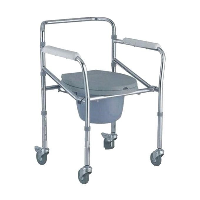 KY696 Chromed Steel Commode Wheelchair